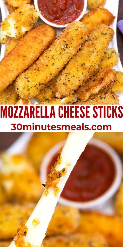 Homade Mozzarella Sticks, Cheese Stick Recipes, Incredible Appetizers, Cheese Sticks Recipe, Recipes With Mozzarella Cheese, Cheddar Recipes, Mozzarella Cheese Sticks, Best Appetizer Recipes, Mozzarella Sticks