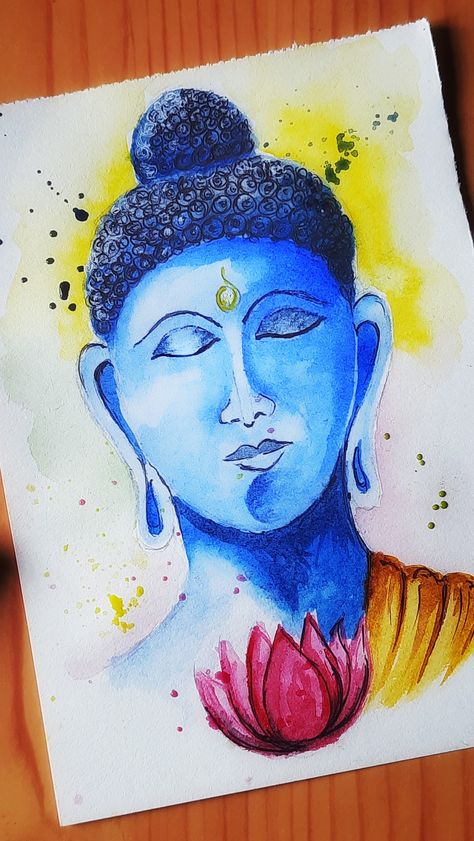 Happy buddha purnima. Easy watercolor painting tutorial 🎨. How to paint lors buddha in happy vesak day 🏮. Buddha purnima special painting with Watercolor. Easy step by step methods. Happy Vesak Day, Happy Vesak, Watercolor Easy, Vesak Day, Happy Buddha Purnima, Easy Watercolor Painting, Watercolor Painting Tutorial, Buddha Purnima, Special Painting