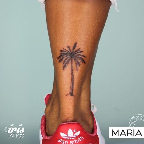 Palm Tattoo Ideas, Palms Tattoo, Tree Tattoo Ankle, Palm Tree Tattoo Ankle, Palm Tattoo, Beachy Tattoos, Tatuagem Masculina Pequena, Palm Tattoos, Tree Tattoo Designs