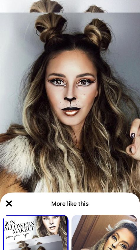 Mountain Lion Costume, Lion Costume Makeup, Lioness Face Paint, Lion Makeup Women Easy, Lion Makeup Kids, Lion Costume Diy Women's, Diy Lion Costume Women, Lion Makeup Women, Diy Leopard Costume