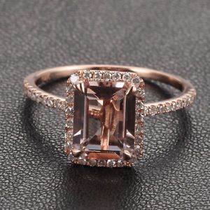 Claw Prongs Solid 14K Rose Gold Emerald Morganite 26ct Diamond Engagement Ring | eBay Morganite Rose Gold Engagement Ring, Morganite Engagement Ring Rose Gold, Rose Gold Diamond Ring Engagement, Antique Engagement Ring, Morganite Diamond, Morganite Engagement, Pink Morganite, Morganite Engagement Ring, Morganite Ring