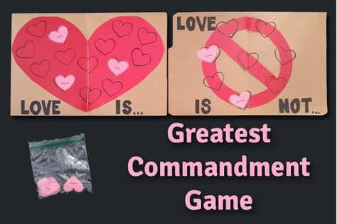 Greatest Commandment Activities, Greatest Commandment Craft For Kids, The Greatest Commandment Craft For Kids, Greatest Commandment, Kids Sunday School Lessons, Valentines Games, 10 Commandments, Christian Crafts, Bible Crafts For Kids