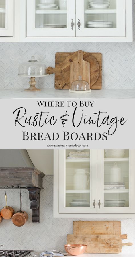 Where to Buy Vintage and Rustic Bread Boards-Sources and Links to Shop Vintage Bread Boards. Bread Boards Decor Ideas Christmas, Bread Boards Decor Ideas, Wood Bread Board, Vintage Bread Boards, Antique Bread Bowls, Wooden Bread Board, Outdoor Interior Design, Vintage Bread Plates, Small White Kitchens