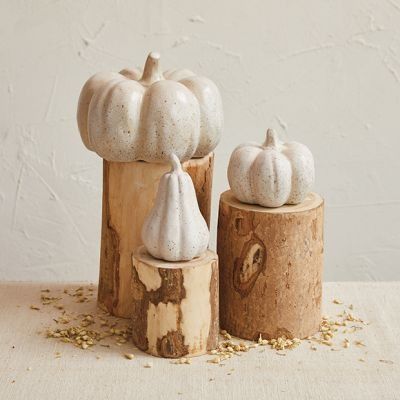 THE PUMPKIN STACK | Shop Sales Events Antique Farmhouse Fall Vignettes, Stacked Pumpkins, Table Shelf, Pumpkin Decor, Reactive Glaze, Creative Co Op, Candle Vase, Elegant Home Decor, Antique Farmhouse