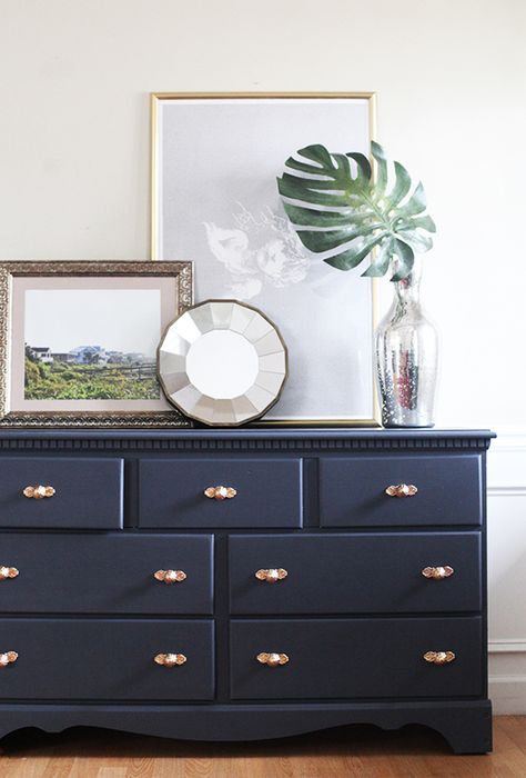 In Honor of Design pumps up the style volume with this dresser makeover using Valspar chalky finish paint. Chalk Paint Dresser, Chalky Paint, Dressers Makeover, Furniture Rehab, Painted Dresser, Paint Finish, Chalk Paint Furniture, Refurbished Furniture, Paint Furniture