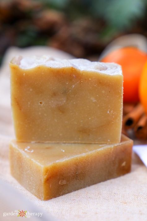 Irresistible Sweet Orange and Cinnamon Christmas Soap Recipe Orange Hot Process Soap, Cinnamon Soap Recipe, Orange Soap Recipe, Vanilla Soap Recipe, Cold Press Soap Recipes, Orange Clove Soap, Zest Soap, Cinnamon Christmas, Milk Soap Recipe