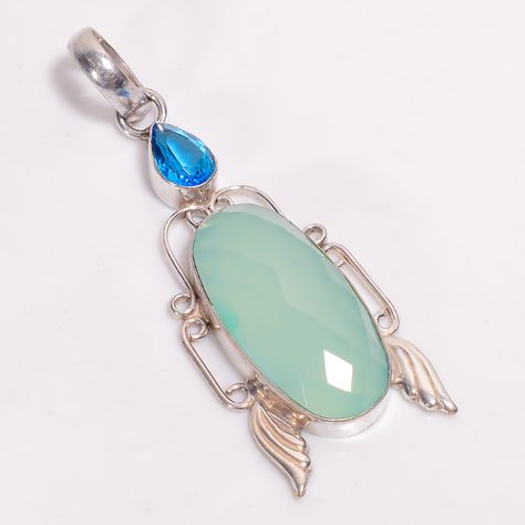 Jewelry For Girls, Mother Wedding, Chalcedony Stone, Aqua Chalcedony, Bezel Pendant, Jasper Pendant, Ocean Jasper, Keep Jewelry, Handmade Pendant