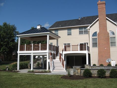 Second Story Deck Ideas, Dentil Molding, Second Story Deck, Standing Seam Metal Roof, Patio Deck Designs, Deck Designs Backyard, Roofing Diy, Roof Architecture, Patio Roof