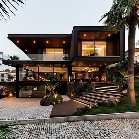 Modern Dream House Exterior, Modern Penthouse Exterior, Houses Modern Exterior, Dream House Exterior Modern Luxury, Luxury Homes Dream Houses Modern, Penthouse Outside, Luxury Modern Homes Exterior, Modern House Aesthetic, House Aesthetic Exterior