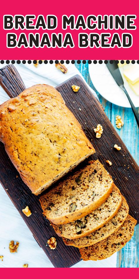 Dive into the world of homemade bread with this easy-to-follow recipe for bread machine banana bread. Your bread maker does all the heavy lifting, creating a wonderfully moist and rich loaf with a perfect texture. This banana bread is not only delicious but also incredibly convenient. Bread Maker Banana Bread Recipes, Banana Bread Recipe Bread Machine, Banana Bread Bread Machine Recipe, Banana Bread Machine Recipes, Banana Bread In Bread Machine, Banana Bread Bread Machine, Bread Maker Banana Bread, Banana Nut Recipes, Recipe For Bread Machine