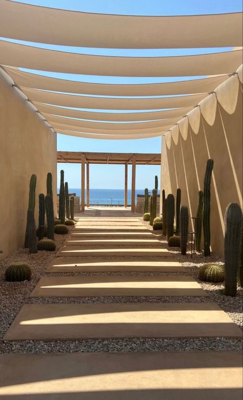 Beach Resort Architecture Concept, Beach Entrance Design, Beach Hotel Design, Concrete Pergola, Beach Club Design, Beach Club Aesthetic, Lebanon Beaches, Marbella Beach Club, Mediterranean Hotel