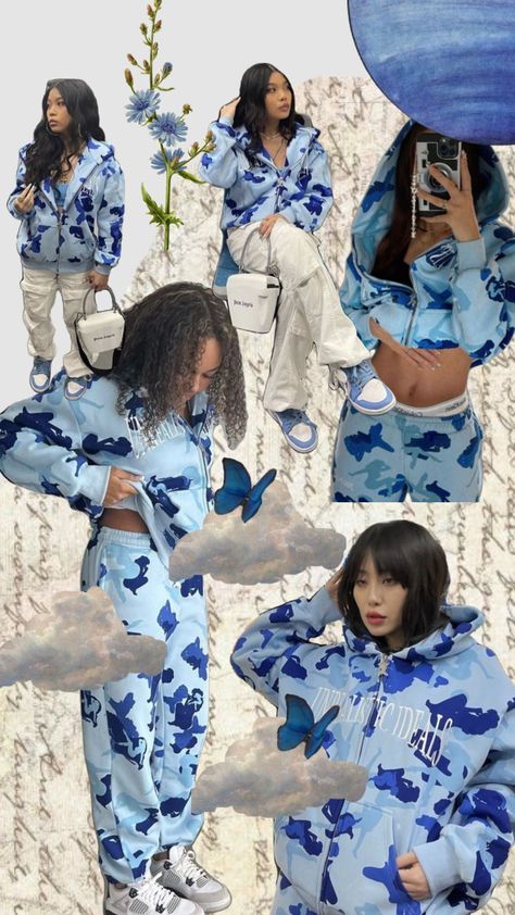 #namedcollective #blue #bluecamo #tracksuit #fashioninspo #comfyclothes Blue Camo Outfit, Camo Tracksuit, Camo Outfit, Camo Outfits, Blue Camo, Comfy Outfits, Great Wave, Connect With People, Your Aesthetic