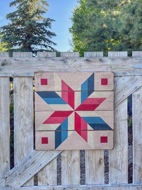 Tweetle Dee Design Co.: Pink Patriot Barn Quilt Pom Crafts, Painted Barn Quilts, Barn Quilt Designs, Kit Ideas, Pom Pom Crafts, Quilt Block Pattern, Paint Line, White Barn, Quilt Designs