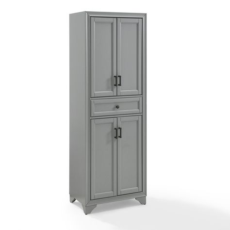 Crosley Furniture Tara Pantry in Distressed Gray - Walmart.com Kitchen Armoire Pantry, Armoire Pantry, Kitchen Armoire, Free Standing Pantry, Lower Cabinets, Large Cabinet, Value City Furniture, Dining Room Storage, Pantry Storage