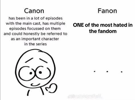 Cannon Vs Fanon, Canon Vs Fanon Template, Canon Vs Fanon, Shipping Dynamics, Character Dynamics, Character Tropes, Adventure Time Cartoon, Funny Doodles, Meme Template