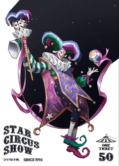 Zoya Cherkassky, Clown Animatronic, Clown Ideas, Clown Costumes, Jester Costume, Circus Characters, Dark Circus, Character Drawings, Good Art