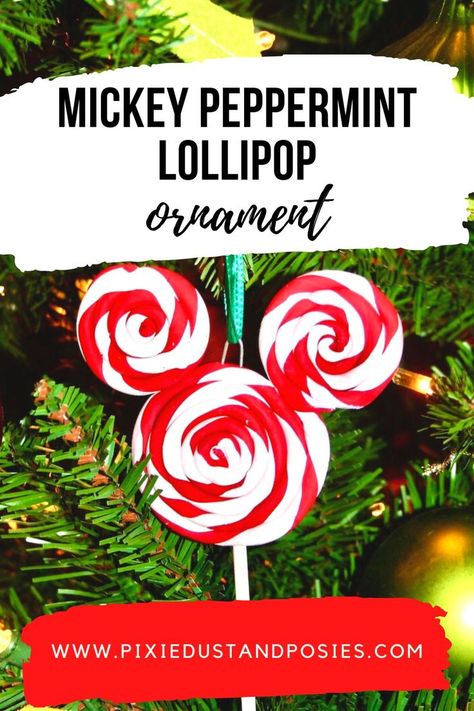 Diy Disney Christmas, Lollipop Ornaments, Disney Christmas Diy, Disney Ornaments Diy, Disney Christmas Crafts, Mickey Mouse Crafts, Mickey Mouse Ornaments, Disney Christmas Decorations, Disney Diy Crafts