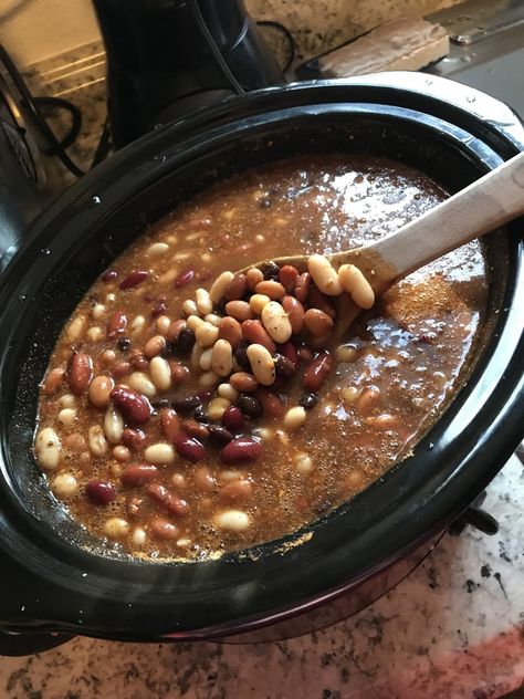 Beans are often a cheaper buy than other base ingredients. When I was raising my kids I was constantly looking for fast, simple, CHEAP foods to feed them. These cowboy beans were the result of an “oh no I forgot to thaw the meat before I left for work!” Night. Amazingly, the kids LOVED them. We serve a bowl of hot beans with shredded cheese, sour cream and tortilla chips now. You can also throw in a can of corn, garbanzos, chili beans, canneli beans... I like the different colors in the dish, Canneli Beans, Cheap High Protein, Beans For A Crowd, Cowboy Beans Recipe, Fajita Seasoning Mix, Chili Beans, Beans Recipes, Cowboy Beans, Fajita Seasoning