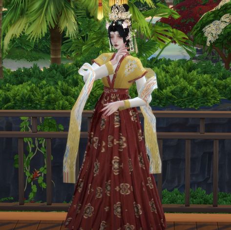 Chinese Hanfu Sims 4 Hanfu, Sims 4 Chinese Cc, Sims 4 Cc Asian, Medieval Apocalypse, Sims Wardrobe, Chinese Empress, Medieval Outfit, Sims Stories, Sims Builds