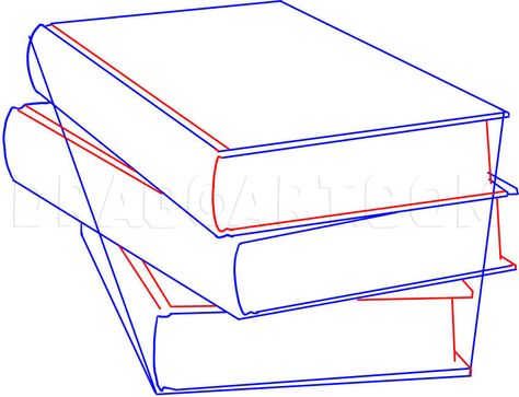 How To Draw Books Stacked, How To Draw Stacked Books, Stack Of Books Drawing Simple, How To Draw A Stack Of Books, Closed Book Drawing, Reading Nook Drawing, How To Draw A Book Step By Step, How To Draw A Book, Annotation Doodles