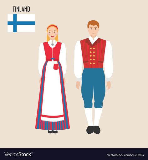 Finnish Costume, Earth Vector, Cute Vector Art, Finnish Women, European Costumes, Map Logo, Cute Vector, Disney Tattoos, Traditional Costume