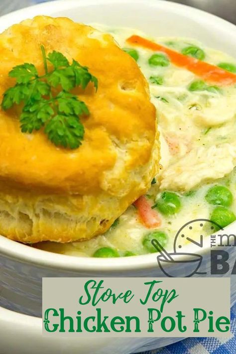 Stovetop Chicken Pot Pie, Very Easy Dinner, Biscuit Chicken Pot Pie, Stove Top Chicken, Best Chicken Pot Pie, Frozen Biscuits, Stovetop Chicken, Chicken Pot Pie Casserole, Easy Chicken Pot Pie