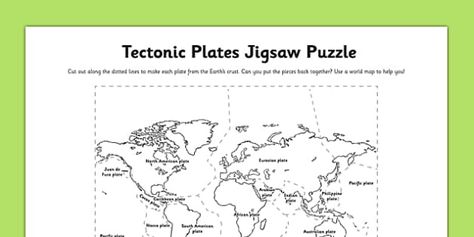 Tectonic Plates Jigsaw Puzzle Activity - tectonic plates, jigsaw puzzle, activity, jigsaw, puzzle Teaching Plate Tectonics, Plate Tectonics Middle School, Tectonic Plates Puzzle, Plate Tectonics Activity Middle School, Tectonic Plates Map, Tectonic Plates Activities, Tectonic Plate Movement, Tectonic Plate Boundaries, High School Earth Science