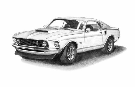 1960 Mustang, Boss 429 Mustang, Mustang Tattoo, Mustang Drawing, Mustang 1969, Mustang Art, Ford Mustang 1969, Mobil Mustang, Ford Mustang 1967