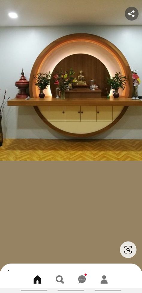 Office Mandir Design, Mandir Designs, Foyer Wall, Mandir Design, Pooja Mandir, Pooja Room, Pooja Rooms, Office Interior, Mirror Designs