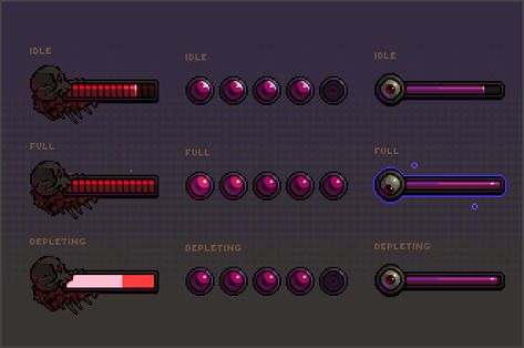 ArtStation - Animated UI Ui Game, Ui Animation, Pixel Art Tutorial, Pixel Animation, Pixel Art Characters, Bar Games, Pixel Art Games, Game Ui Design, Pixel Games