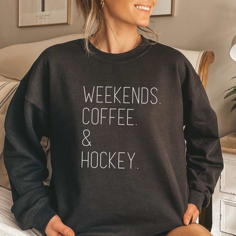 Hockey Sweater, Hockey Apparel, Hockey Sweatshirts, Hockey Clothes, Mom Crewneck, Sports Sweatshirt, Hockey Gifts, From The Sidelines, Hockey Life