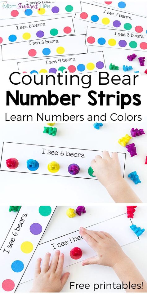 This counting bears activity goes perfectly with the book Brown Bear Brown Bear What Do You See? While playing children will learn numbers and colors. They are perfect for toddlers and preschoolers and would be a great addition to a math center! Counting Bears, Brown Bear Brown Bear, Learn Numbers, Prek Math, Bear Brown, Numbers Preschool, Counting Activities, Math Activities Preschool, Math Numbers