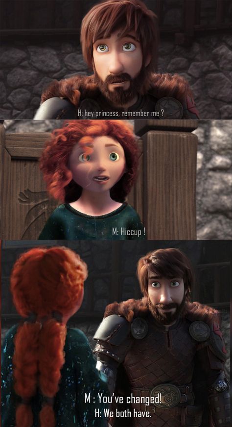 Jack Frost And Merida, Elsa And Merida, Jack Frost Hiccup Merida Rapunzel, Hiccup And Merida, Hiccup Merida, Merida And Hiccup, Assassins Creed Funny, Disney Crossover, Big Six