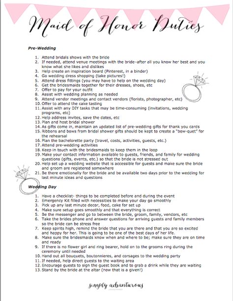 Each day is like an adventure with this whole wedding planning shenanigans. And might I add that although being asked to be the Maid of Honor for my cousin is amazing, it definitely comes with a lot… I mean A LOT of stress and happiness! I have been so excited to plan and plan and … Wedding Maids, Wedding Speeches, Made Of Honor, Maid Of Honor Speech, Bridesmaid Duties, Best Friend Wedding, Wedding Speech, Matron Of Honour, Future Wedding Plans