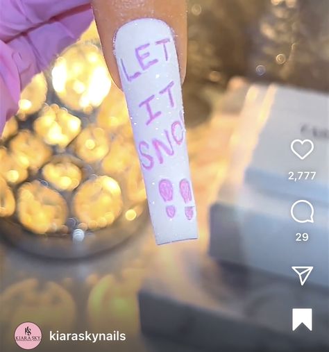 Writing In The Snow Nails, Let It Snow Nails, Snow Nails, Trending Nails, Nails 2020, Winter Nail, Xmas Nails, Let It Snow, Winter Nails