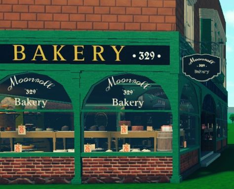 Bloxburg Shake Shack Decals, Nyc Bakery Exterior, Bloxburg Corner Shop, Bloxburg Road Sign Decal Codes, Bookstore Decals Bloxburg, Bloxburg Store Ideas Exterior, Bloxburg City Shops, Bloxburg Bus Stop Decals, Bloxburg Town Stores