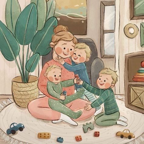 Hope all the mothers here had a great day yesterday 😊💗 I decided to take a scroll down memory lane to finally all the illustrations I’ve done that feature me with my boys! Here’s some of them! 🥹💗 Even though I’ve been a mother for 7.5 years now - I still sometimes look at my 3 boys and find it hard to believe they’re mine lol It’s wild! 😜 🎨 I create tutorials and brushes - go check ‘em out! Use “INSTA10” for a little off 🥳✨ #procreatedrawing #procreateillustration #momartist #motherartist ... Story Books Illustrations, Yoga Illustration, Boy Illustration, Baby Illustration, Book Illustration Art, Risograph Print, Character Design Sketches, 3 Boys, Mom Art