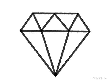 How to Draw a Diamond Outline Shape - PRB ARTS Draw A Diamond, Diamond Outline, Stencil Outline, Diamond Drawing, Tattoo Stencil Outline, Tattoo Stencil, Tattoo Stencils, Plain White, A4 Size