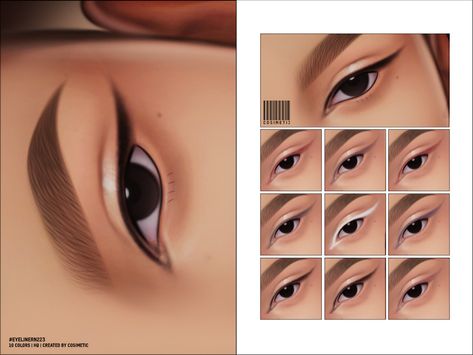 Sims 4 Maxis Match Makeup Eyeliner, Sims 4 Cc Female Eyeliner, Sims Cc Makeup Eyeliner, Sims 4 Female Eyeliner, Cosimetic's Sims 4, The Sims 4 Cc Make Up Eyeshadows, Cc Makeup, Sims 4 Cheats, Sims 4 Traits