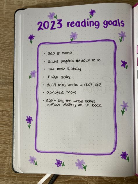 23 Books In 2023, Book Journal Goals Page, Journal For Books Read, Journaling Books To Read, Simple Reading Journal Spreads, Reading Journal Ideas Layout Simple, Tbr Book Journal, Reading Journal Goals, Book Journal Inspiration