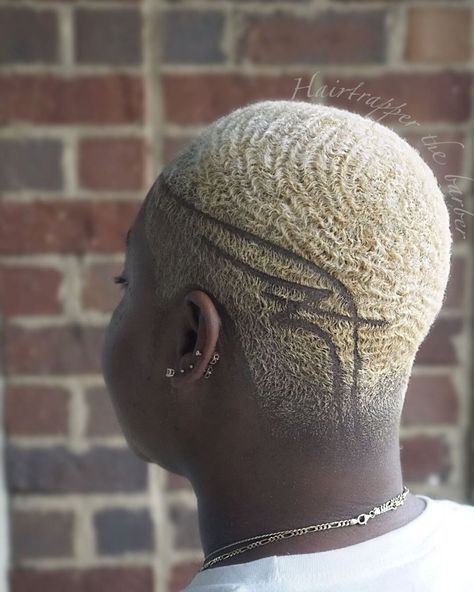 Bald Baddie, Bald Hairstyles, Undercut Design, Haircut Designs For Men, Short Platinum Blonde Hair, Shaved Hair Cuts, Shaved Hair Designs, Tapered Natural Hair, Natural Hair Cuts