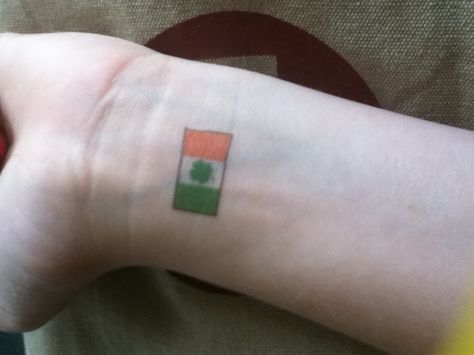 Irish flag tattoo. Defiantly getting. Irish Flag Tattoo, Flag Tattoos, Irish Tattoos, Flag Tattoo, Irish Flag, Tattoos And Piercings, I Tattoo, Triangle Tattoo, Tatting