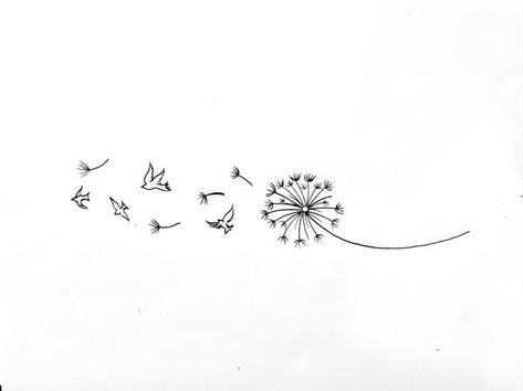 Apostrophe Tattoo Ideas, Flower Tattoos Dandelion, Tattoo Ideas Colorful Small, Minimalist Dandelion Tattoo, Dandoline Wishes Tattoo, Dainty Dandelion Tattoo, Tattoos That Symbolize Independence, Dandelion Tattoo Design Simple, Simple Dandelion Tattoo