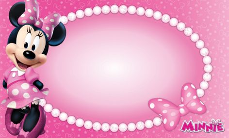 Minnie Mouse Border, Minnie Mouse Birthday Banner, Minnie Mouse Invitations, Kitten Party, Cake Templates, Birthday Collage, Pink Day, Pink Minnie, Mini Mouse