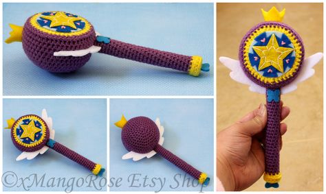 The Royal Magic Wand (Star's Magic Wand) by xMangoRose Star Butterfly Wand, Sailor Moon Wands, Wand Diy, Sailor Moon Costume, Evil Disney, Diy Wand, The Forces Of Evil, Anime Halloween, Knit Ideas