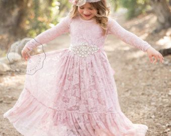 lace girl dress flower girl dress flower girl lace dresses Flower Girl Dress Pink, Pink Girls Dress, Boho Toddler, Girls Dress Shop, Girls Lace Dress, Girls Dresses Online, Robes Vintage, First Communion Dress