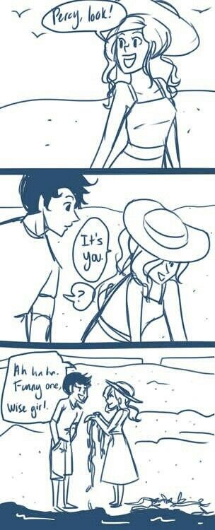 Percabeth Comics Cute, Seaweed Brain And Wise Girl, Percabeth Comics, Percy Jackson Comics, Percy Jackson Ships, Dibujos Percy Jackson, Percy And Annabeth, Seaweed Brain, Wise Girl