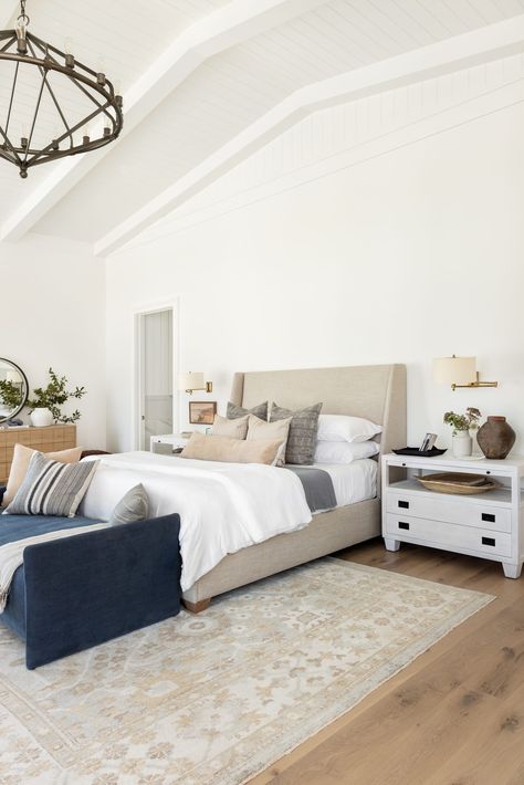 Home on The Ranch: The Primary Bedroom - Studio McGee Mcgee Bedroom, Studio Mcgee Bedroom, Block Printed Pillows, White Shiplap, Bedroom Studio, Primary Bedroom, White Brick, Studio Mcgee, Canopy Bed