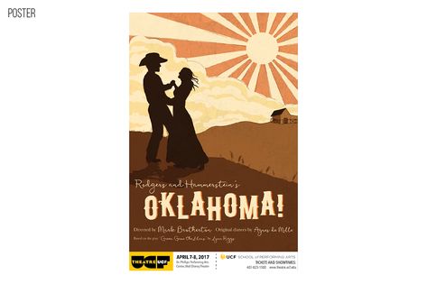 "Oklahoma!" Musical Poster Design on Behance Oklahoma The Musical, Musical Poster Design, Oklahoma Musical, Vintage Cowgirl, Oklahoma, Poster Design, Musical, Book Cover, Art