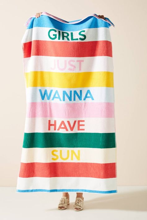 Anthropologie Girls Wanna Sun Beach Towel Beach Hammock, Tropical Beach Wedding, Beach Pink, Girls Beach, Beachwear Collection, Large Beach Towels, Beach Accessories, Beach Blanket, 로고 디자인